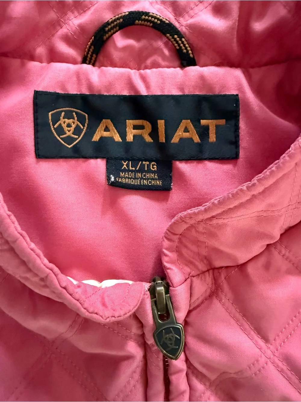 Ariat Quilted Vest XL Pink Floral Lined Full Zip